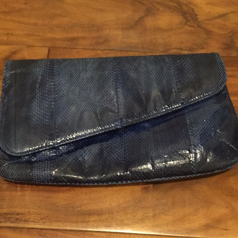 Vintage snake skin royal/navy blue bag
